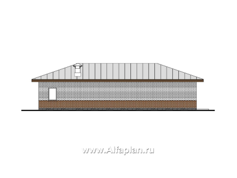 Проект гаража на 4 автомобиля, без столбов внутри - превью фасада дома